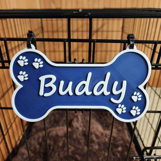 Custom Dog Bone Nameplate - Personalized Crate Sign & Gift for Pet Lovers