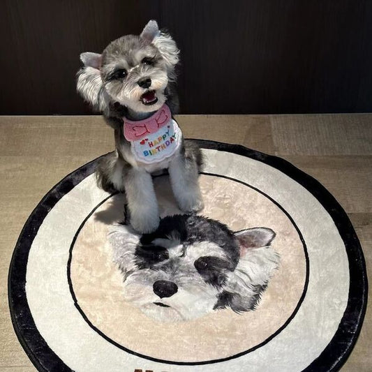 Custom Pet Portrait Round Rug – Personalized Decorative Carpets for Your Home