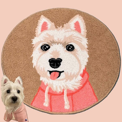 Custom Pet Portrait Rug - Cartoon Design, Perfect for Home Decor