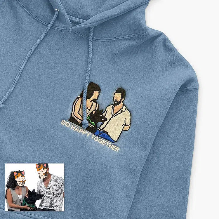 Custom Embroidered Pet From Your Photo Hoodie T-shirt