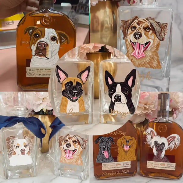 🔥 Hot Sale 40% off 🔥- Custom Whiskey Bottles with Pet Portraits