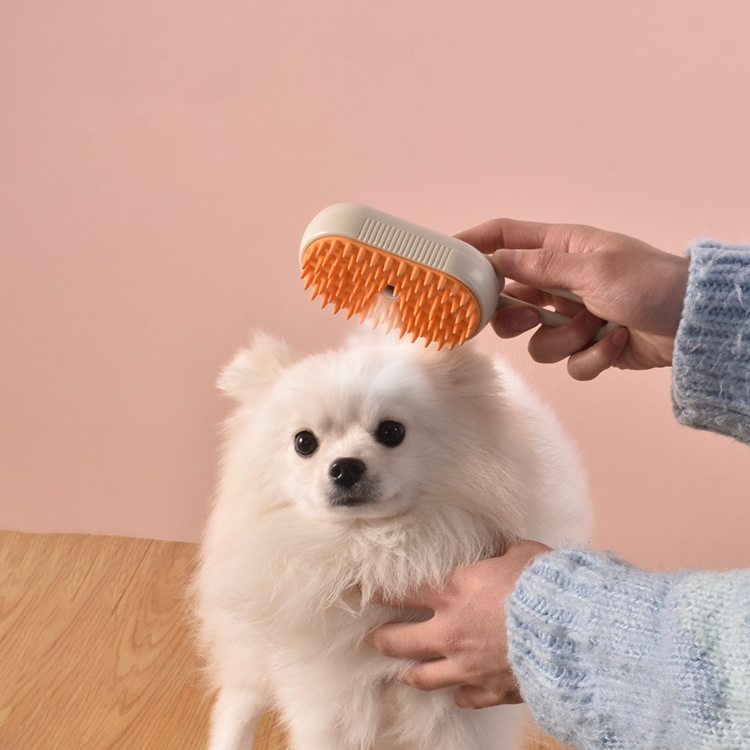 3-in-1 Pet Steam Brush | Cat & Dog Grooming Brush with Massage & Loose Hair Removal