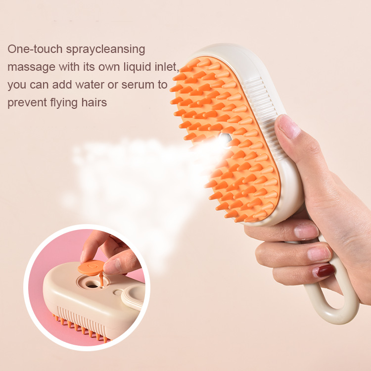 3-in-1 Pet Steam Brush | Cat & Dog Grooming Brush with Massage & Loose Hair Removal